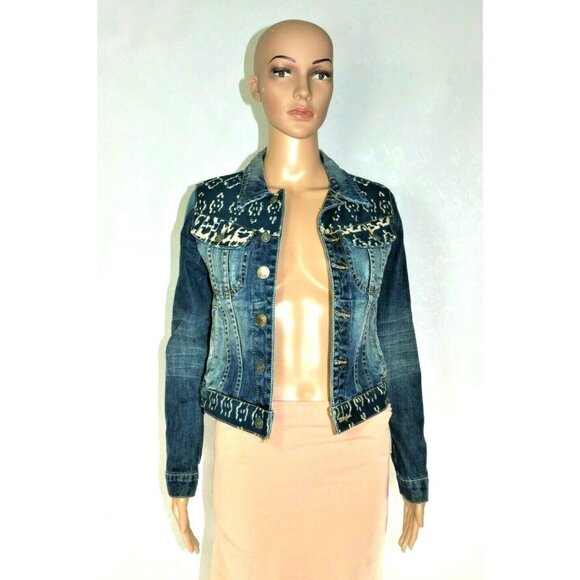 Anthroplogie Artisan De Luxe  Blue Denim Jean Jacket w Batik Womens X Small EUC - Picture 2 of 12